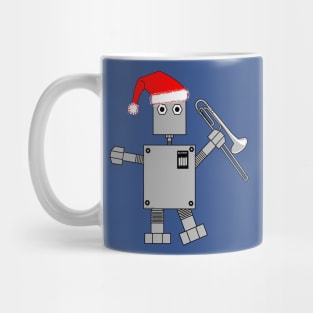 Trombone Santa Hat Robot Mug